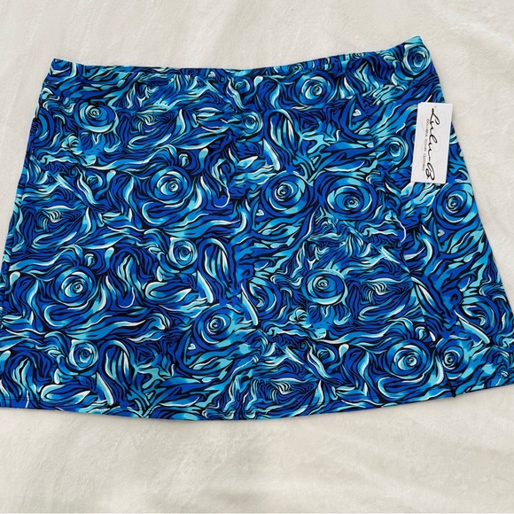 Lulu-B Pants - Lulu-B Plus Size Blue Fantasia Skort
